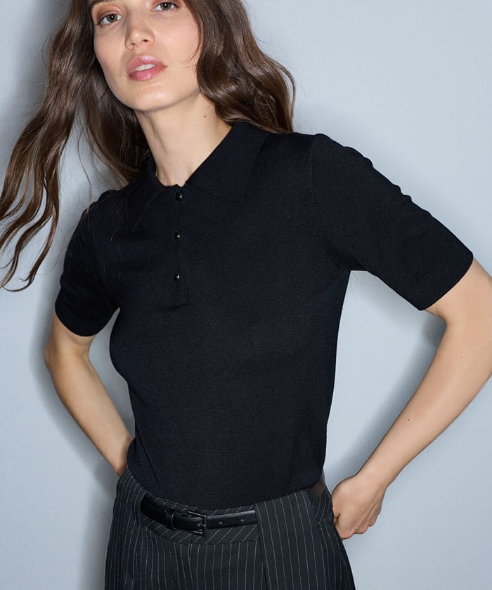 Polo Knit Top