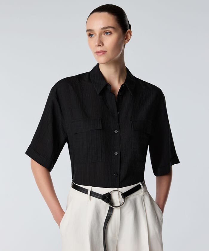 Relaxed-Fit Shirt with Flap Pockets