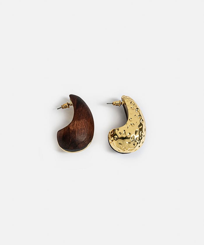 Textured Wood Element Earrings
